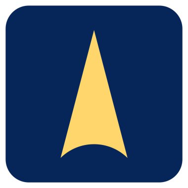 Vektör simge düz yukarı ok ucu kare