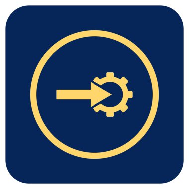 COG Tümleştirme düz kare vektör simgesi