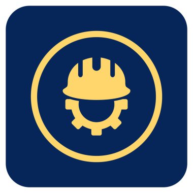 Geliştirme işçisi düz kare vektör simgesi