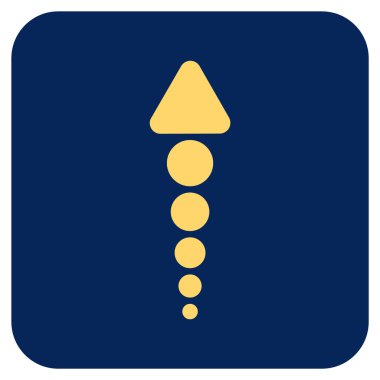 Düz yukarı ok vektör simgesi kare