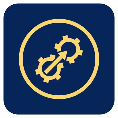 Dişli Tümleştirme düz kare vektör simgesi