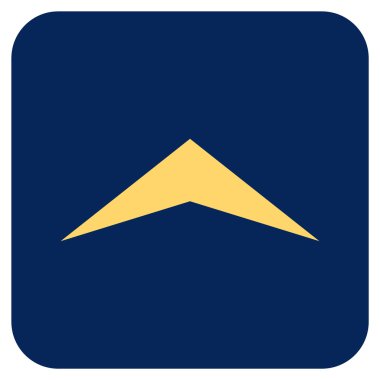 Vektör simge düz yukarı ok ucu kare