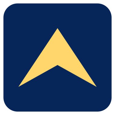 Vektör simge düz yukarı ok ucu kare