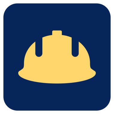 İnşaat kask düz kare vektör simgesi