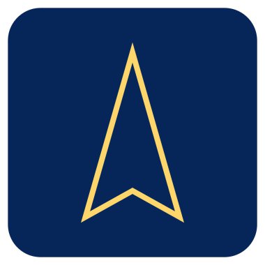 İşaretçi düz yukarı vektör simgesi kare