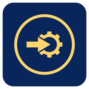 COG Tümleştirme düz kare vektör simgesi