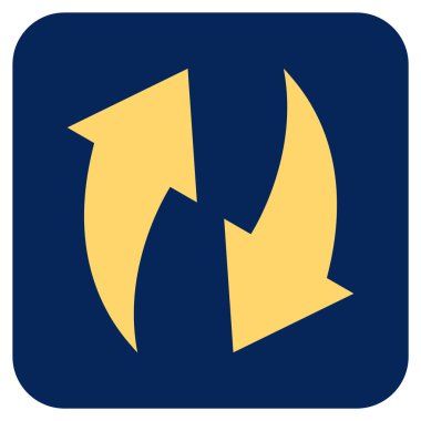 Düz kare vektör simge Yenile