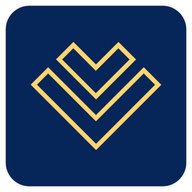 Düz aşağı yön vektör simgesi kare