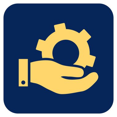 Hizmet düz kare vektör simgesi