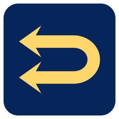 Sola çift ok düz kare vektör simgesi