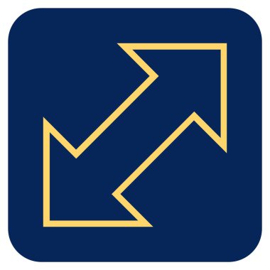 Exchange çapraz düz kare vektör simgesi