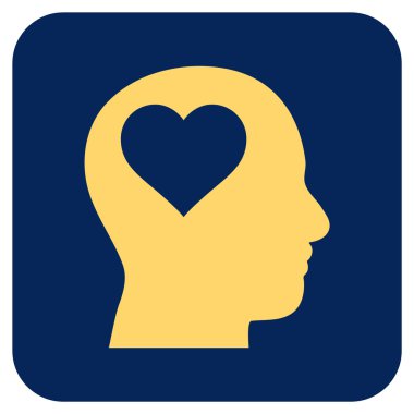 Sevgili baş düz kare vektör simgesi