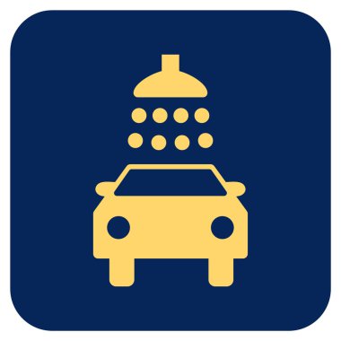 Araba duş düz kare vektör simgesi