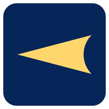 Vektör simge düz sol ok ucu kare