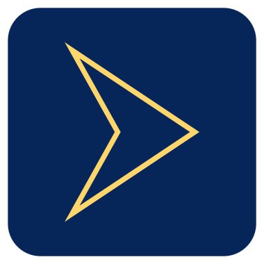 Ok ucu değil düz vektör simgesi kare