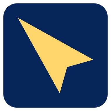 Ok ucu sol yukarı düz kare vektör simgesi