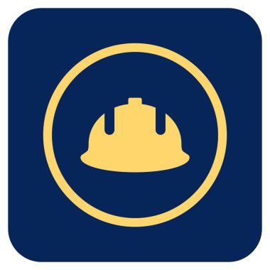 İnşaat kask düz kare vektör simgesi