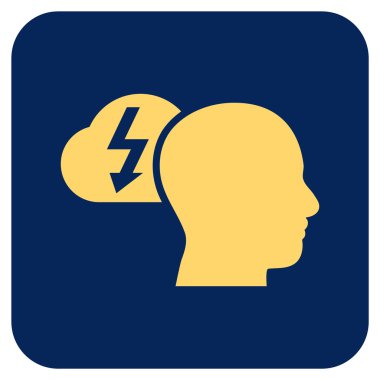 Beyin fırtınası düz kare vektör simgesi