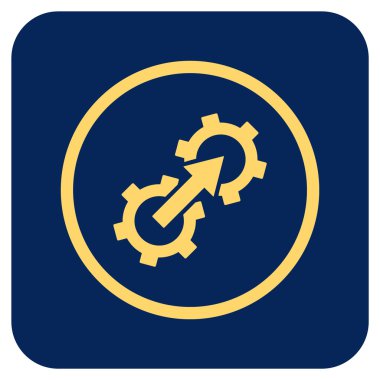 Dişli Tümleştirme düz kare vektör simgesi