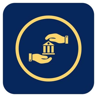 Vektör simge banka hizmet düz kare