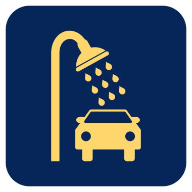 Araba duş düz kare vektör simgesi