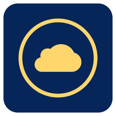 Bulut düz kare vektör simgesi