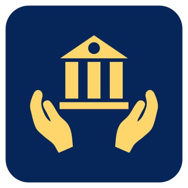 Vektör simge banka hizmet düz kare