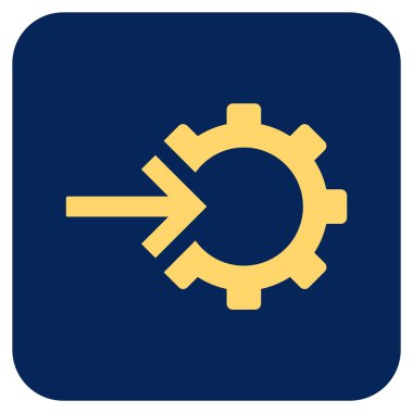 COG Tümleştirme düz kare vektör simgesi