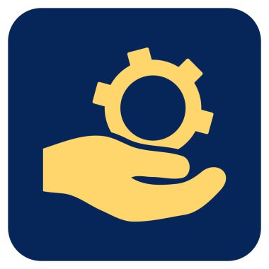 Mühendislik hizmet düz kare vektör simgesi