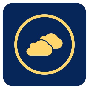 Bulutlar düz kare vektör simgesi