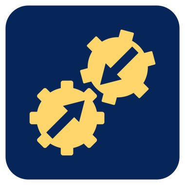 Dişli Tümleştirme düz kare vektör simgesi