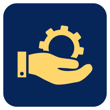 Hizmet düz kare vektör simgesi