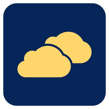 Bulutlar düz kare vektör simgesi