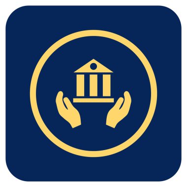 Vektör simge banka hizmet düz kare