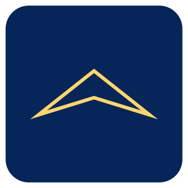 Vektör simge düz yukarı ok ucu kare