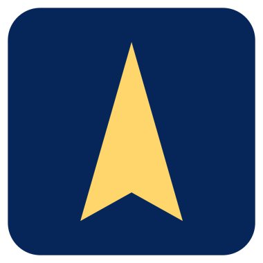 Vektör simge düz yukarı ok ucu kare