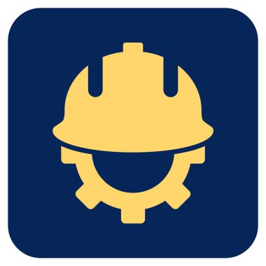 Geliştirme kask düz kare vektör simgesi