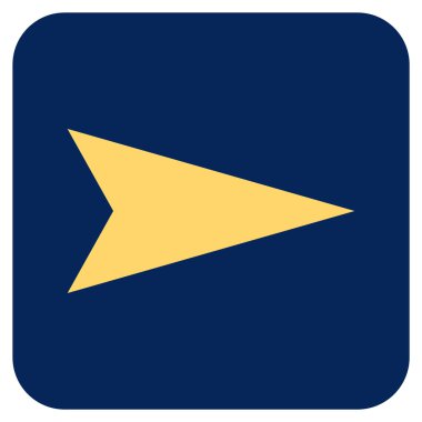 Ok ucu değil düz vektör simgesi kare