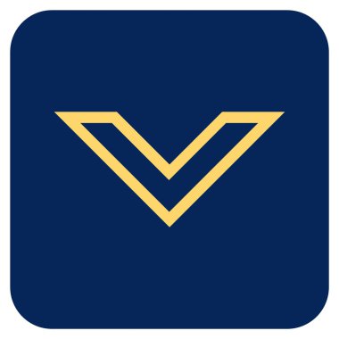 Vektör simge düz aşağı ok ucu kare