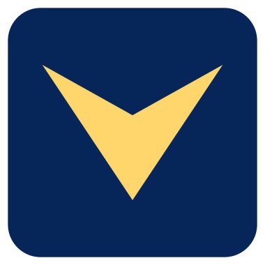 Vektör simge düz aşağı ok ucu kare