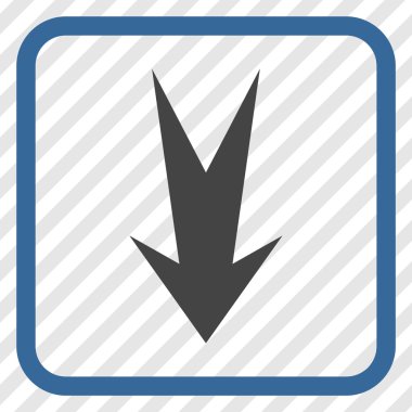 Vektör simgesi bir çerçeve içinde aşağı ok