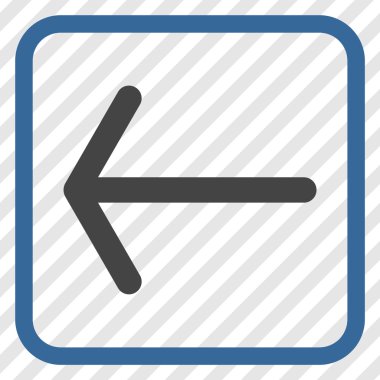 Ok sol vektör simgesi bir çerçeve içinde