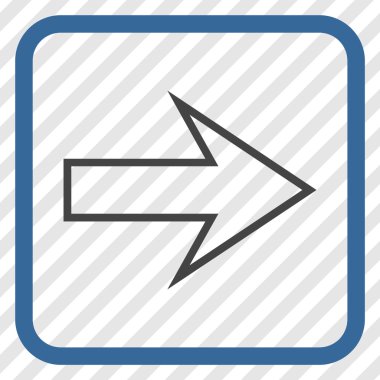 Ok sağ vektör simgesi bir çerçeve içinde