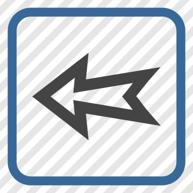 Ok sol vektör simgesi bir çerçeve içinde