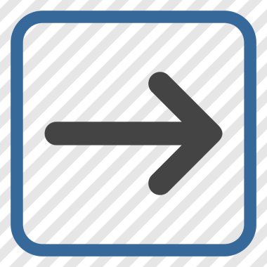 Ok sağ vektör simgesi bir çerçeve içinde