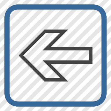 Ok sol vektör simgesi bir çerçeve içinde