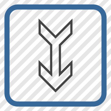 Vektör simgesi bir çerçeve içinde aşağı ok