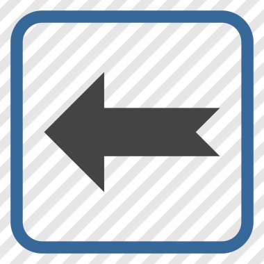 Ok sol vektör simgesi bir çerçeve içinde