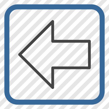 Ok sol vektör simgesi bir çerçeve içinde