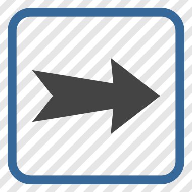 Ok sağ vektör simgesi bir çerçeve içinde